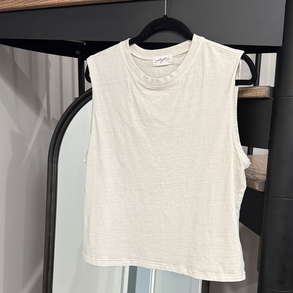 Carly Jean Los Angeles Off-White Muscle Tee